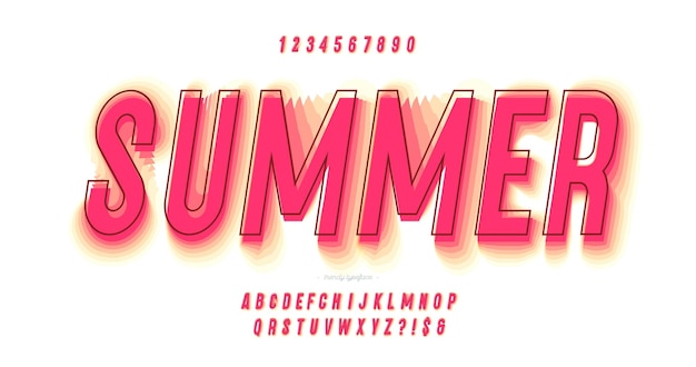 Summer font 3D bold style modern typography