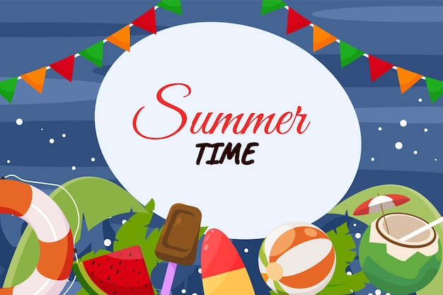 Summer food and fruits elements background