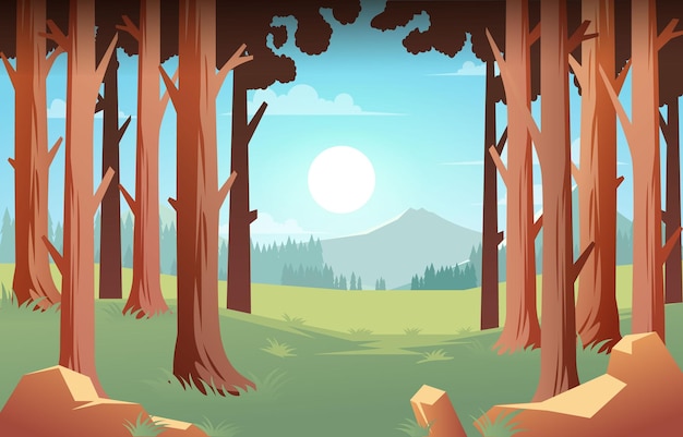 Summer Forest Scenery Background