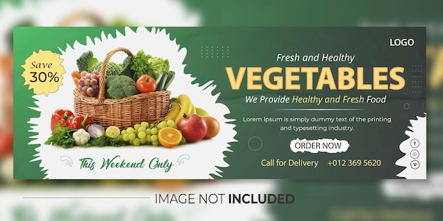 Summer fresh food social media cover template