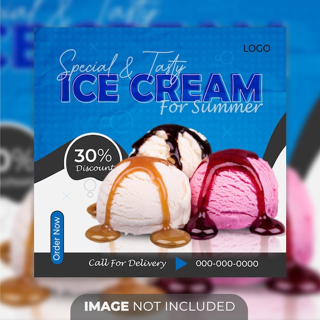 Vector summer fresh food social media post template