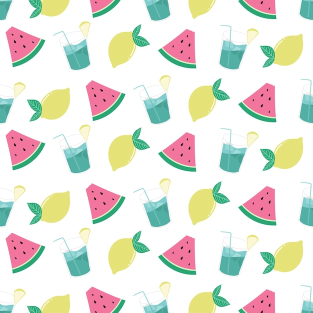 summer fresh fruits and beverage pattern