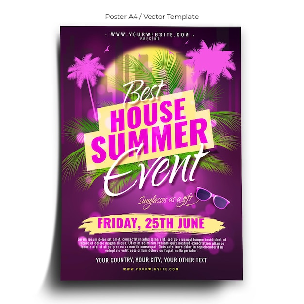 Vector summer friday poster template