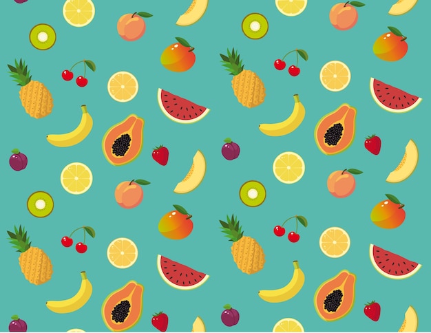 Vector summer fruit pattern