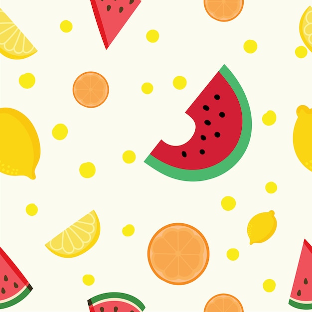 Summer fruit seamless pattern. vector