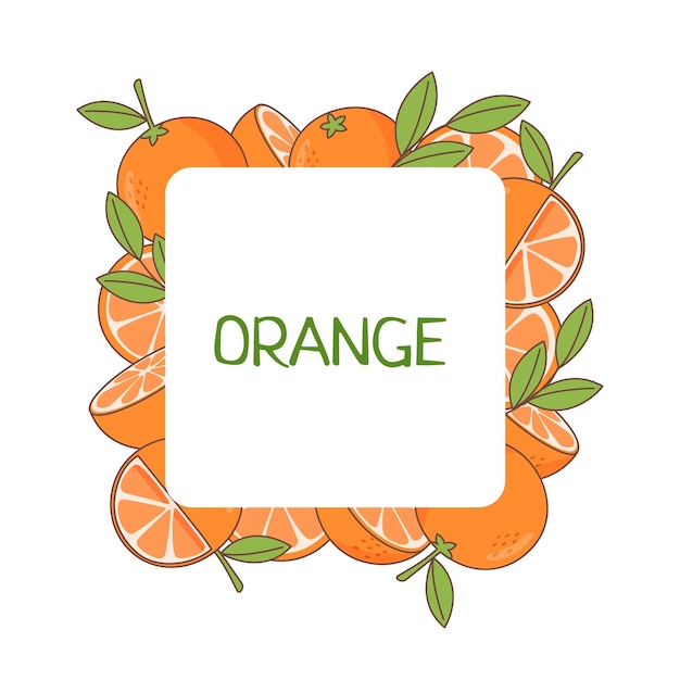 Summer fruit sticker of orange