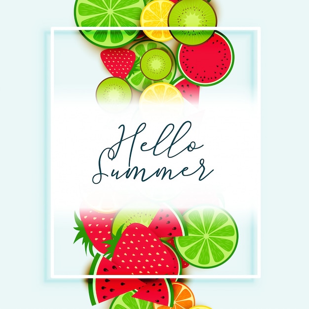 Vector summer fruits background vector design