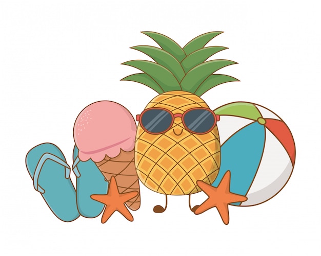 Premium Vector | Summer and fruits funny cartoons Premium Vector | Summer and fruits funny cartoons