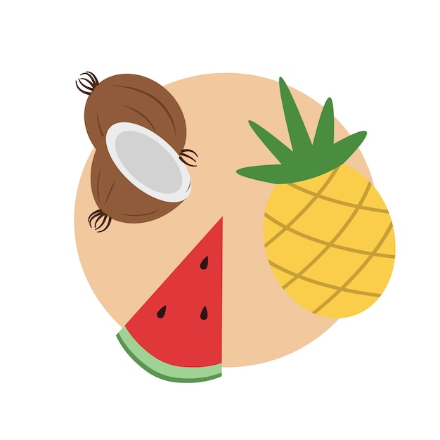 Vector summer fruits