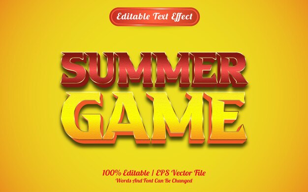 Summer game editable text effect