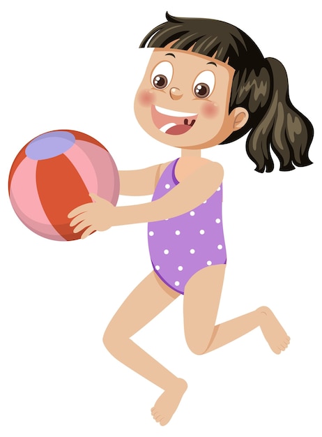 Summer girl holding beach ball