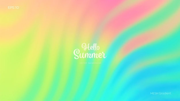 Vector summer gradient background tropical bright colorful summer colors green blue purple orange yellow