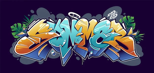 Vector summer graffiti lettering