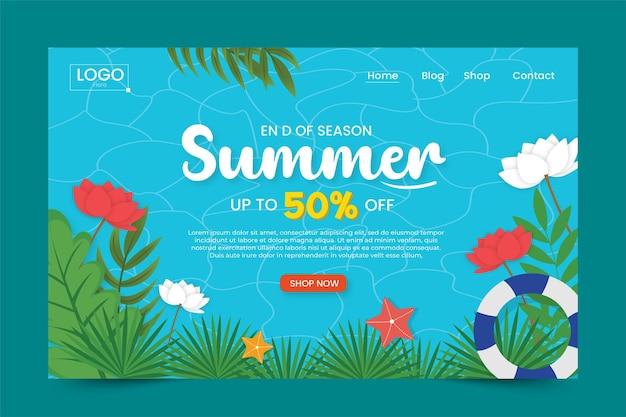 Vector summer graphic template editable simple and elegant design