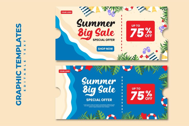 Summer Graphic template Editable Simple and Elegant Design