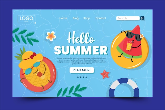 Vector summer graphic template editable