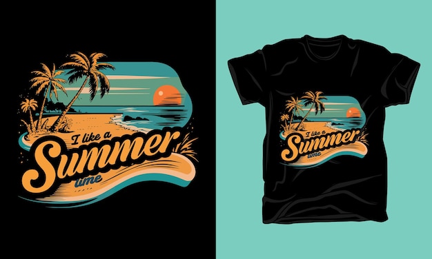 summer graphic typography vintage tshirt design