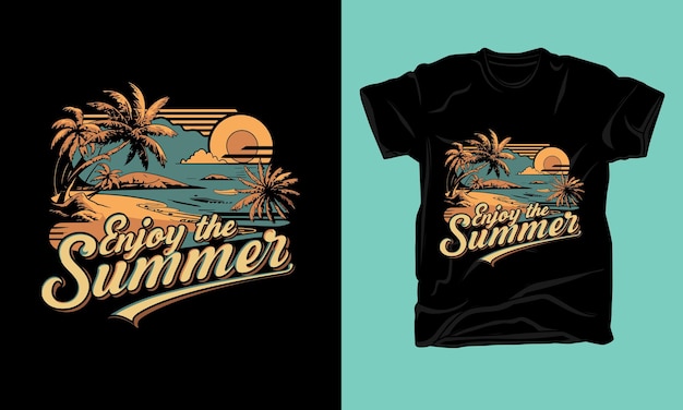 summer graphic typography vintage tshirt design