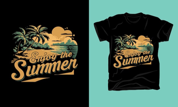 summer graphic typography vintage tshirt design