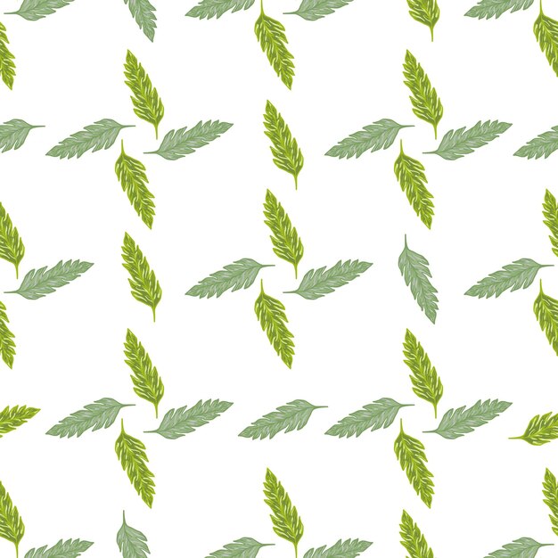 Summer green leaves seamless pattern on stripe background. creative foliage ornament. leaf backdrop.