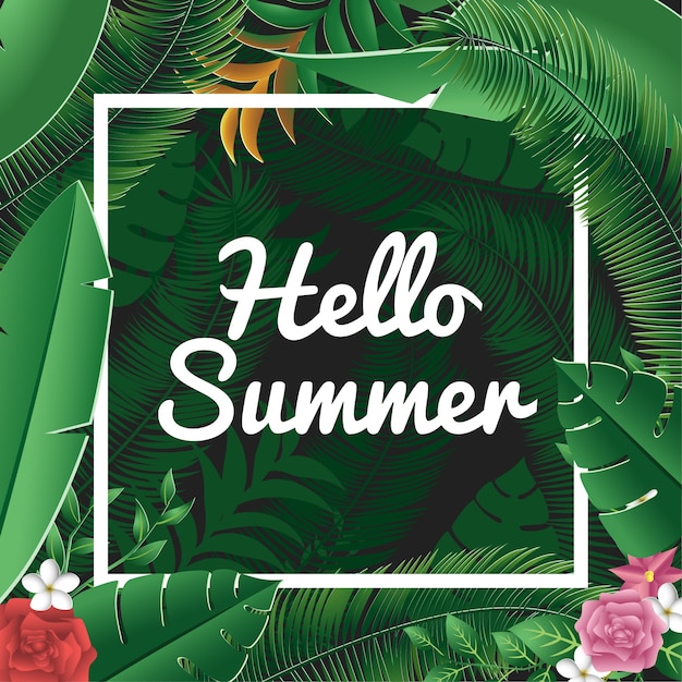 Vector summer greeting card template design