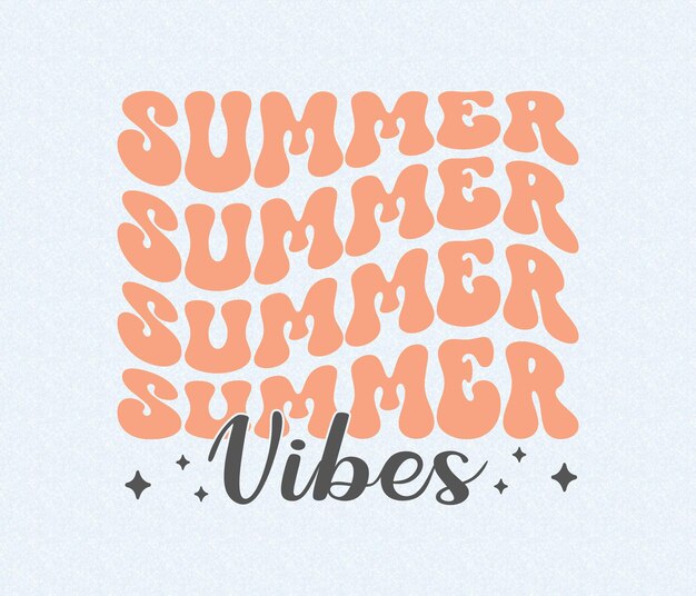 Summer Hand drawn lettering retro summer design Summer lettering Hand drawn summer quote design