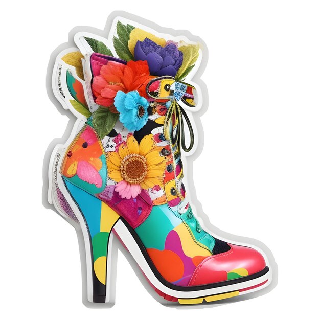 Vector summer highheeled shoes sticker