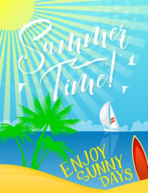 Vector summer holiday banner for vacation and sea travel