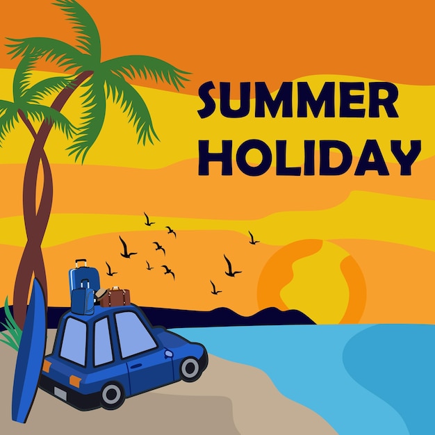 Vector summer holiday beach