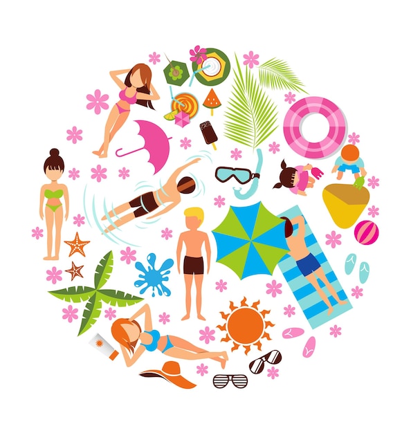 Vector summer holiday design set