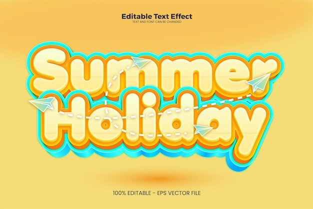 Summer Holiday editable text effect in modern trend style