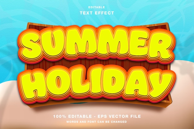 Summer holiday editable text effect