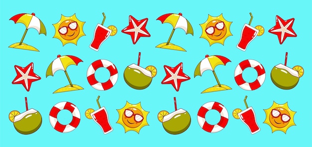 Summer holiday, icon pattern