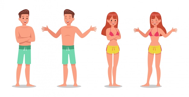 Vector summer holiday. people character