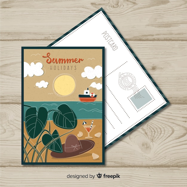 Vector summer holiday postcard