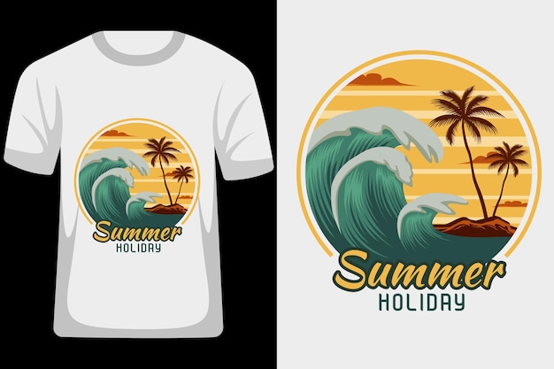 Summer Holiday Retro Vintage T Shirt Design