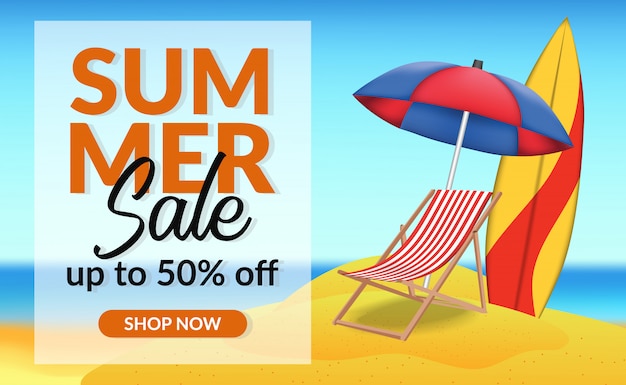 Summer holiday sale offer discount banner