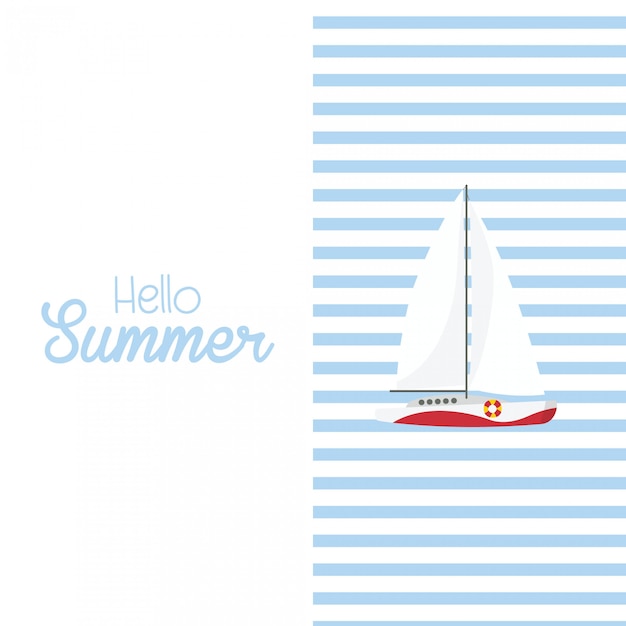 In vacanza estiva, disegno di sfondo summer card