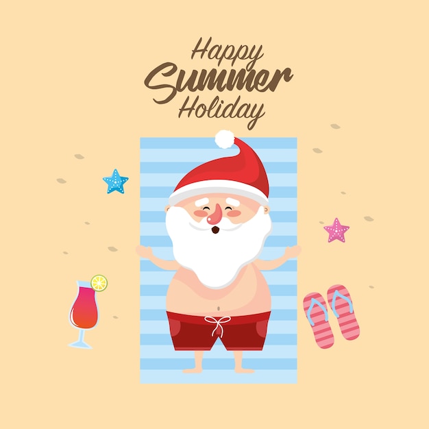 summer holiday vacation with santa claus