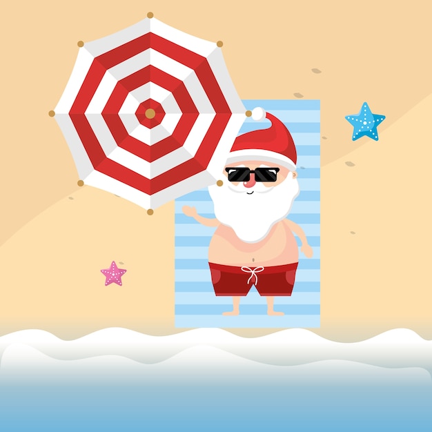 summer holiday vacation with santa claus