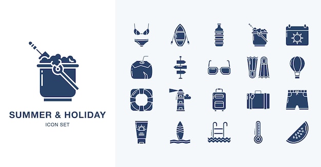 Summer and Holiday vector icon illustration