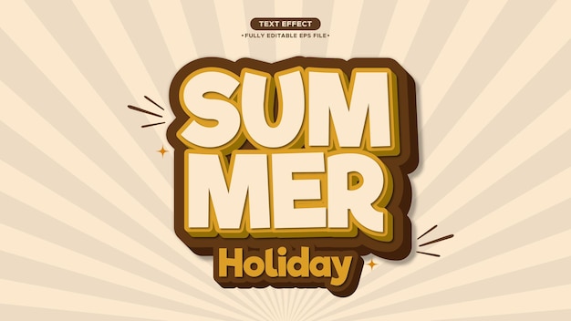 Summer holiday vector text effect with fully editable font and text