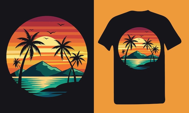 Summer holiday vector tshirt design illustration graphic