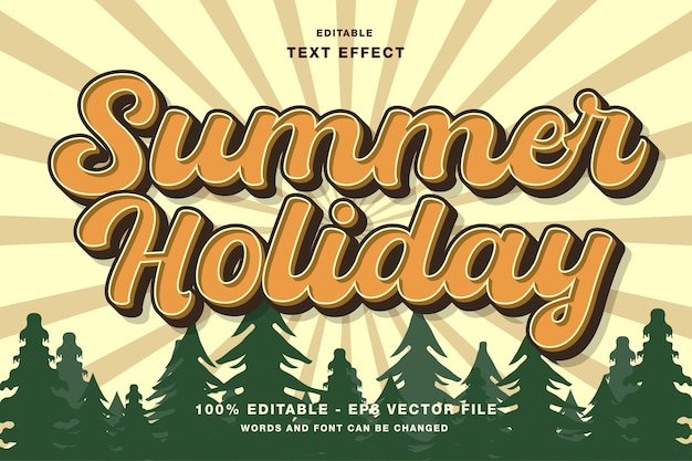 Vector summer holiday vintage text effect