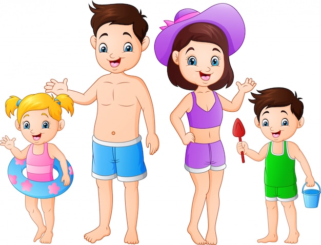 Vacanze estive con la famiglia sulla spiaggia