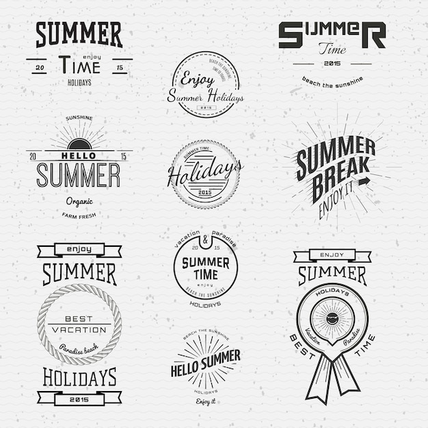 Summer holidays badges logos and labels for any use