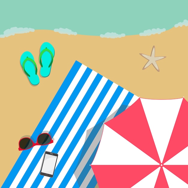 Vector summer holidays on the beach concept