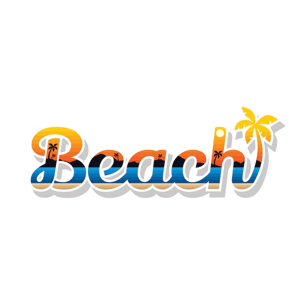 Summer holidays beach sign symbol vector art