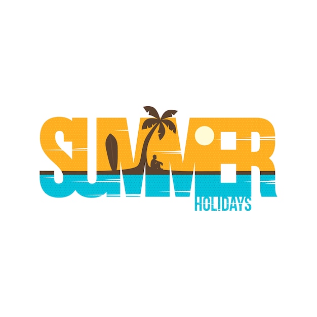 Summer holidays beach sign symbol vector art