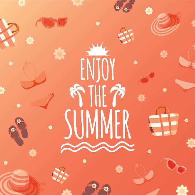 Summer holidays bright background with text